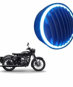 7 Inch LED DRL Headlight Grill for Royal Enfield Blue Color