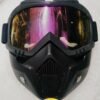 Motorcycle Mask Helmet Goggles with UV Glass and  Mouth Filter Detachable Mask Multicolor