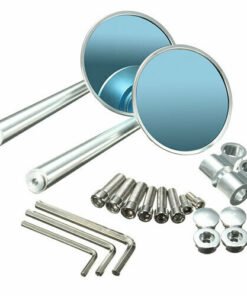Round Anti Glare CNC Handle bar Mirrors for Motorcycles - Set of 2