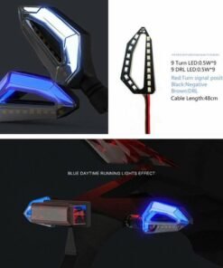 Blue DRL LED Bike Turn Signal Indicators for all Motorcycles - Set of 2pc