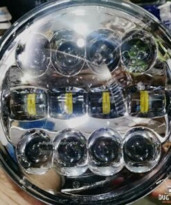 7 Inch Half Cut Ring LED Headlight 90 Watts for Royal Enfield Chrome