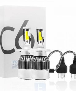 C6 LED Headlight Bulb with Fan for All Bikes (35W, White Light, 2Pcs)