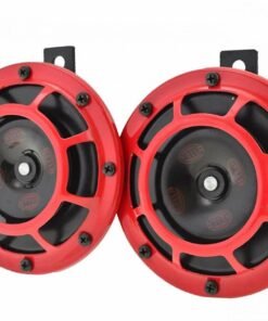 HELLA Red Grill Horns for all Motorcycles - Wiring Harness Included (12V,300/500 Hz,105-118 dB @ 2 m)