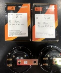 Roots Vibrosonic High and Low Tone Horn for All Motorcycles (12V, Set of 2)