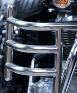 Airfly 3 Rod Stainless Steel Leg Guard for Royal Enfield Classic, Standard, Electra all models 350/500cc - Silver Stainless Steel