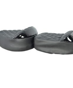 Dug Dug Cross Stitch Black Seat Cover with Back Support for Royal Enfield