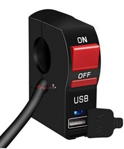 Dug Dug Universal Handlebar Light ON/OFF Switch with USB Charger all Motorcycles