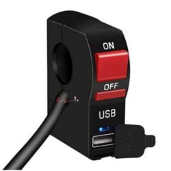 Dug Dug Universal Handlebar Light ON/OFF Switch with USB Charger all Motorcycles