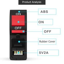 Dug Dug Universal Handlebar Light ON/OFF Switch with USB Charger all Motorcycles
