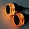 Handlebar LED Bar End Light Indicator with Dual Color for All Bikes (White & Orange)