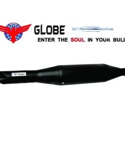 Globe Auto Parts Red Rooster Black Exhaust for Royal Enfield Classic 350/500