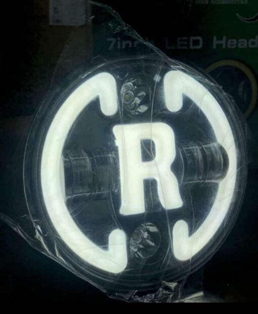 7 Inch Full Ring LED Headlight R Logo for Royal Enfield