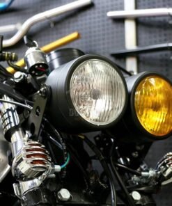 Dual Twin Headlights for Custom Modified Bobber Chopper Motorcycles