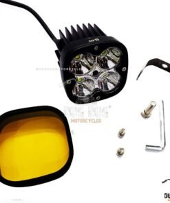 HJG 4 LED CREE Fog Light Auxiliary Light for all Motorcycles - 60w - Yellow Cover