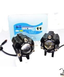 HJG Mini Driving Fog Light for All Motorcycle | Dual Function White-Yellow Lens Projector Auxiliary Light 20w