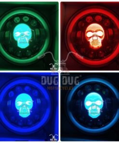 New Skull 7 Inch 90 watts LED Headlight for Royal Enfield Classic, Standard, Electra Models