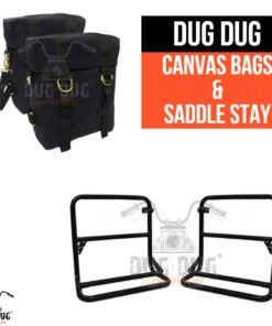 Dug Dug Canvas Bag Saddle Bag for Royal Enfield Classic 350/500 – Black