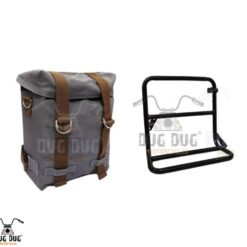 Dug Dug Canvas Bag Saddle Bag for Royal Enfield Classic 350/500 – Right Side - Grey