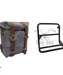 Dug Dug Canvas Bag Saddle Bag for Royal Enfield Classic 350/500 – Right Side - Grey