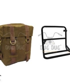 Dug Dug Canvas Bag Saddle Bag for Royal Enfield Classic 350/500 – Right Side - Dark Khaki