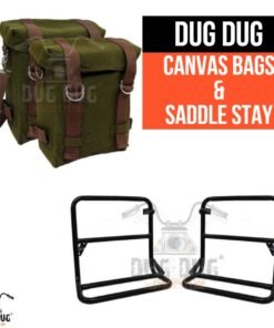 Dug Dug Canvas Bag Saddle Bag for Royal Enfield Classic 350/500 – Army Green