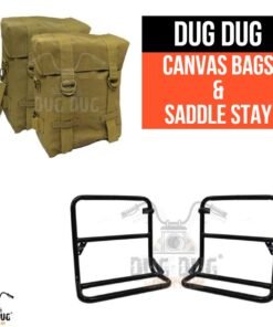 Dug Dug Canvas Bag Saddle Bag for Royal Enfield Classic 350/500 – Khaki