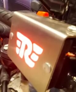 R Logo LED Brake Fluid Cap Master Cyliner Guard for Royal Enfield Classic Standard Electra - Red