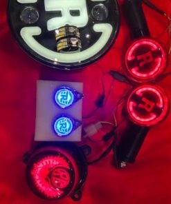 Complete R Logo LED Headlight, Indicator, Tail Light, Parking Light Combo for Royal Enfield Classic Standard Electra