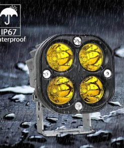 4 LED CREE Fog Light Auxiliary Light for all Motorcycles - 60w - Yellow