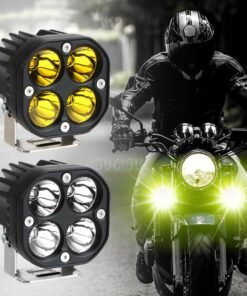 4 LED CREE Fog Light Auxiliary Light for all Motorcycles - 60w - White-Yellow