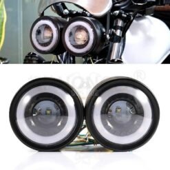 Dual Twins Motorcycle Dual LED Headlight Double Headlamp Universal