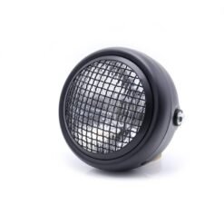 Dug Dug Bobber Chopper Headlight with Grill for Modification - White Glass