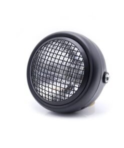 Dug Dug Bobber Chopper Headlight with Grill for Modification - White Glass