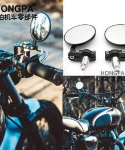 Motorcycle Rear View 90 Degree Foldable Mirror Round