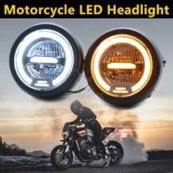 Universal Motorcycle Modified Front led Headlight Head Lamp LED Light Motorbike Cafe Racer