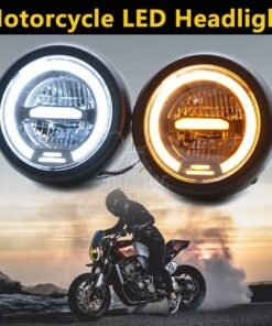 Universal Motorcycle Modified Front led Headlight Head Lamp LED Light Motorbike Cafe Racer