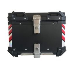 45L Motorcycle Aluminum Top Box Universal Fitment Travel Luggage Storage - Black