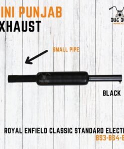 Mini Punjab Choti Dholki Short Bottle Empty Free Flow Bullet Exhaust Silencer BS3-BS4-BS6 - Black