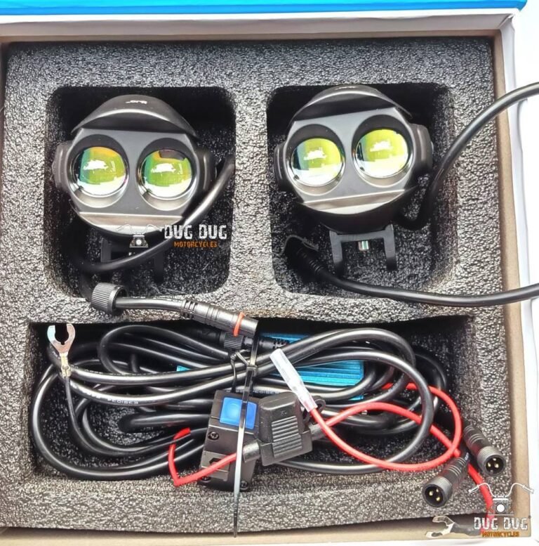 HJG Double Shot 40w LED Fog Light with Dual Button Wiring Harness White