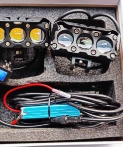 HJG Triple Shot 60w LED Dual Intensity Fog Light with Dual Button Wiring Harness White Amber