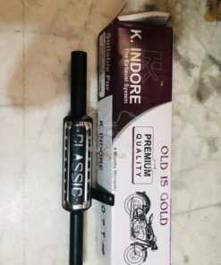 Dug Dug Original K-Indori 3 Baffle Exhaust with Heat Plate for Royal Enfield Classic Standard Electra - Black