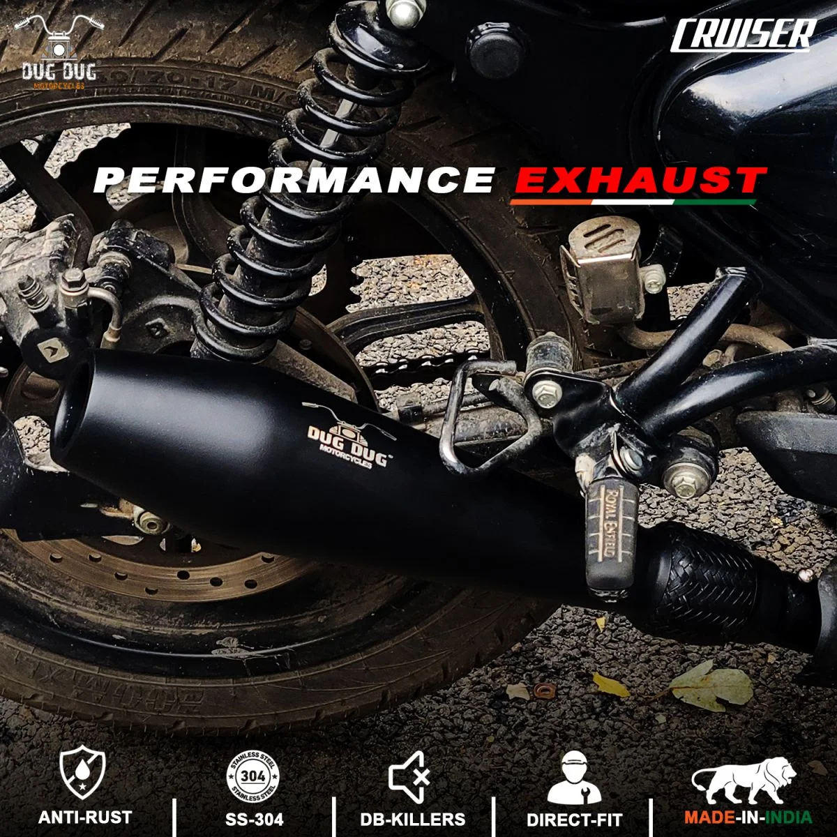 Dug Dug Cruiser Performance Exhaust SS-304 for Interceptor 650 and Continental GT 650 (3) Dug Dug Cruiser Performance Exhaust SS-304 for Interceptor 650 and Continental GT 650 (3)