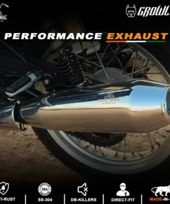 Dug Dug Growler Performance Exhaust with dB killer for Super Meteor 650