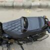 Diamond Cushion Seat Cover with Rider and Pillion Backrest for Royal Enfield Hunter 350