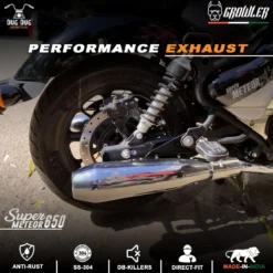 Dug Dug Growler Performance Exhaust with dB killer for Super Meteor 650