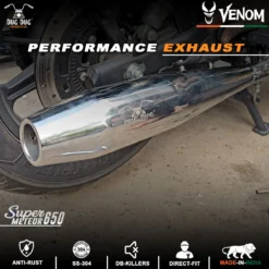 Dug Dug Venom Performance Exhaust with dB killer for Super Meteor 650
