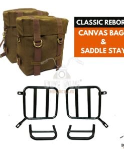 Dug Dug Canvas Bags Saddle Stay Set for Royal Enfield Classic Reborn – Dark Khaki