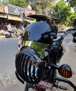 Meteor 350 Windshield with Steel Plate Direct Fit Black Tinted