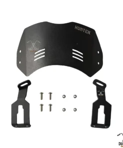 Steel Windshield Visor Direct Fit Clamps for Royal Enfield Hunter 350 - Black