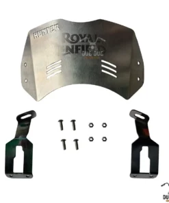 Steel Windshield Visor Direct Fit Clamps for Royal Enfield Hunter 350 - Silver